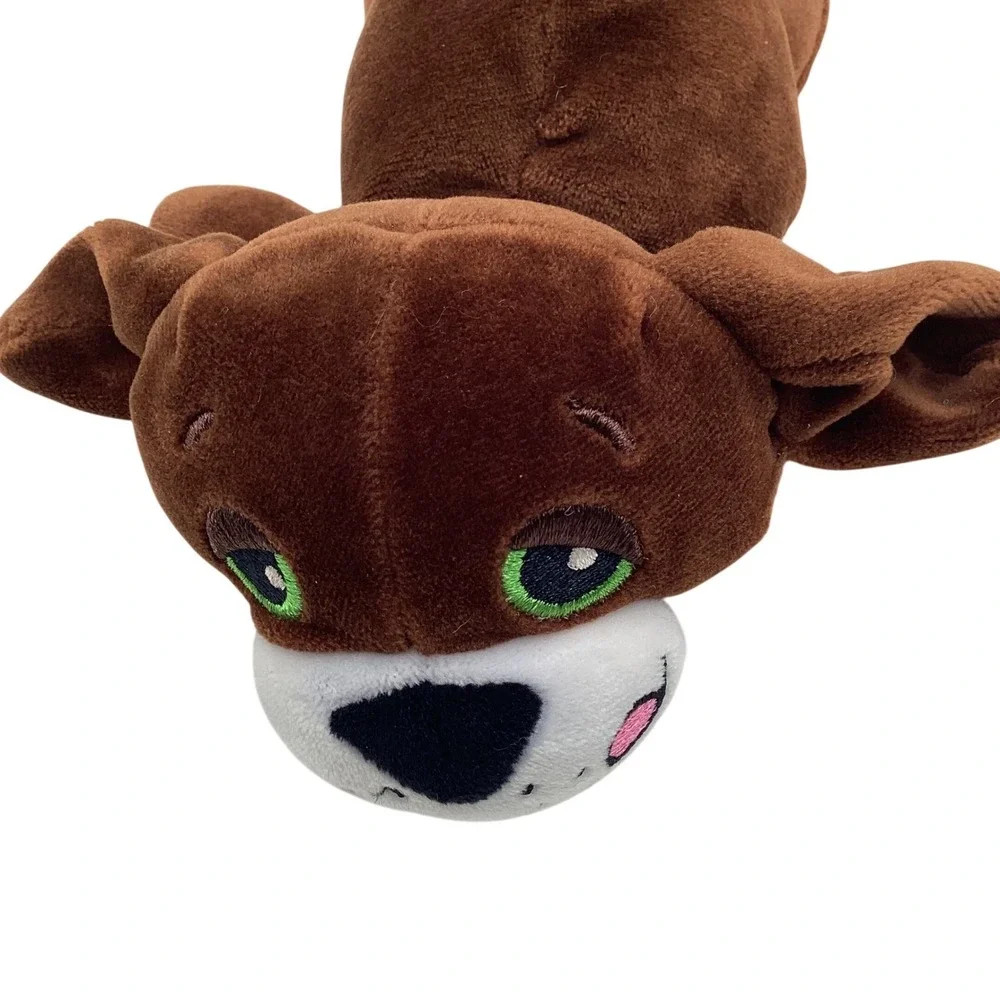 Brown Puppy Dog Plush Stuffed Animal Green Eyes Pepper Icon 9 Inch‎